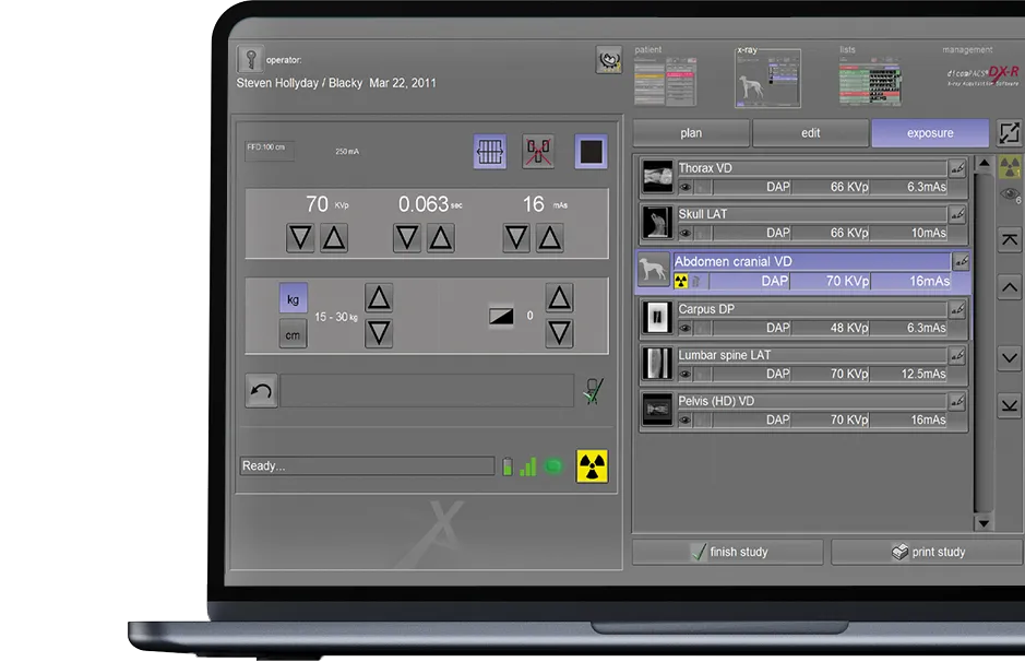dicomPACS®DX-R - digital X-ray generator seetings