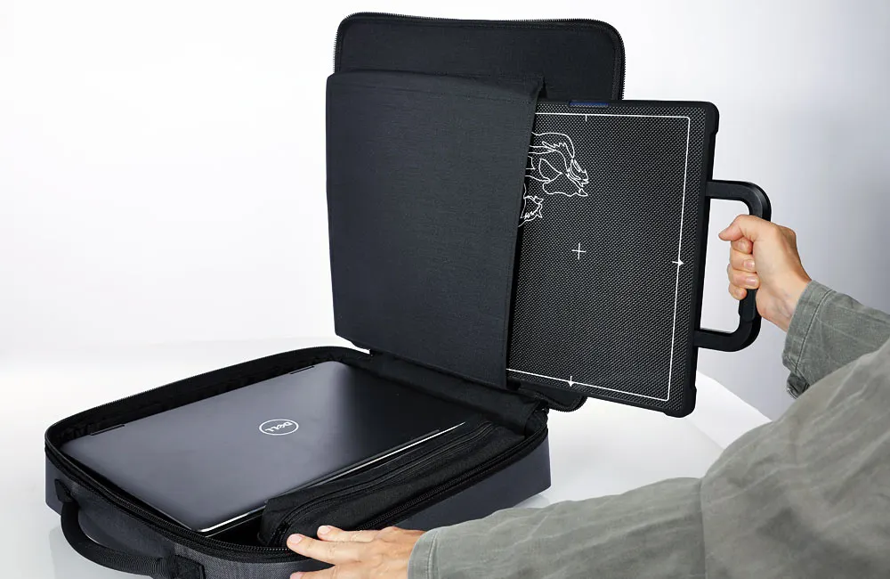 A veterinarian showing the storage of the flat panel