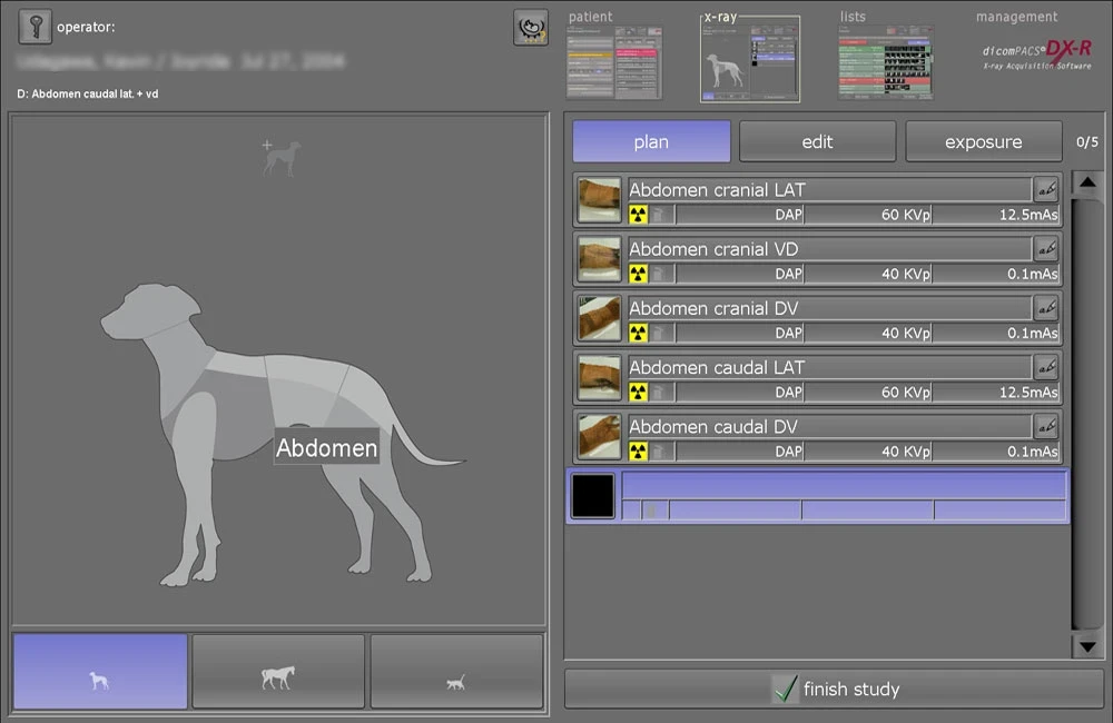 Screenshot of dicomPACS