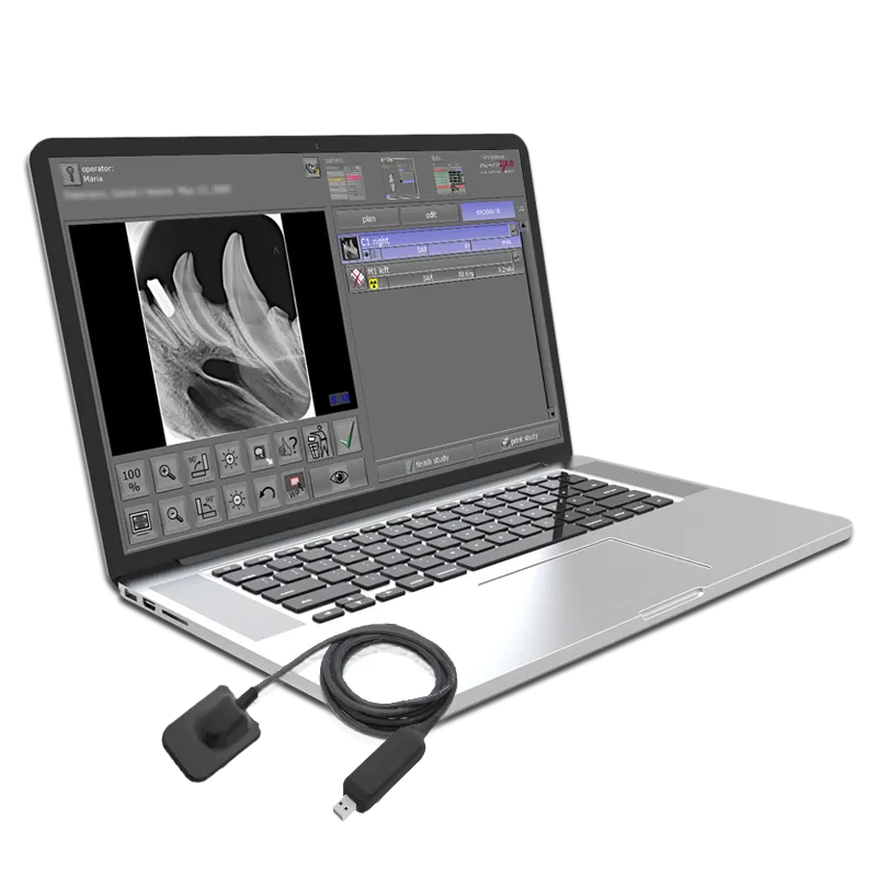 Medici Pluto - DR detector with laptop for veterinary digital X-ray imaging
