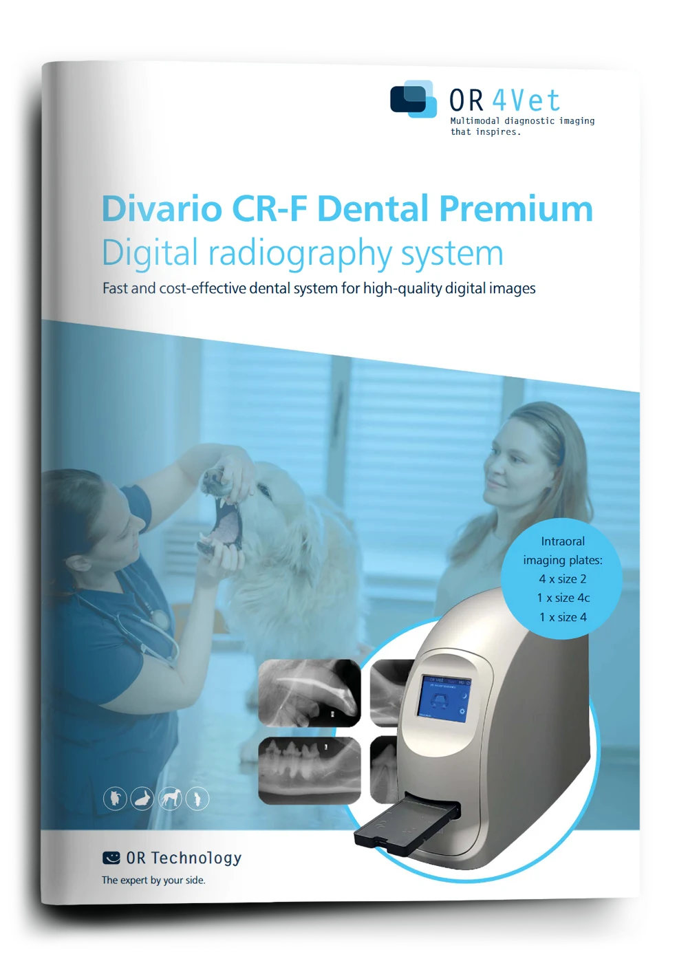 Cover of the Divario CR-F dental premiun Cr reader product information - PDF
