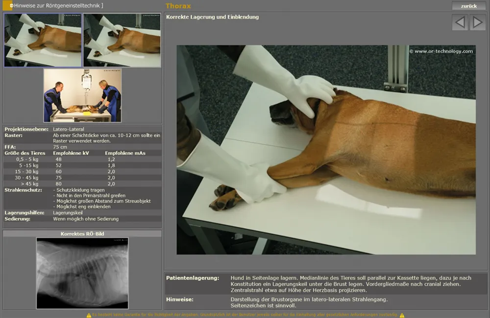 dicomPACS®DX-R software showing X-ray assistant tool interface
